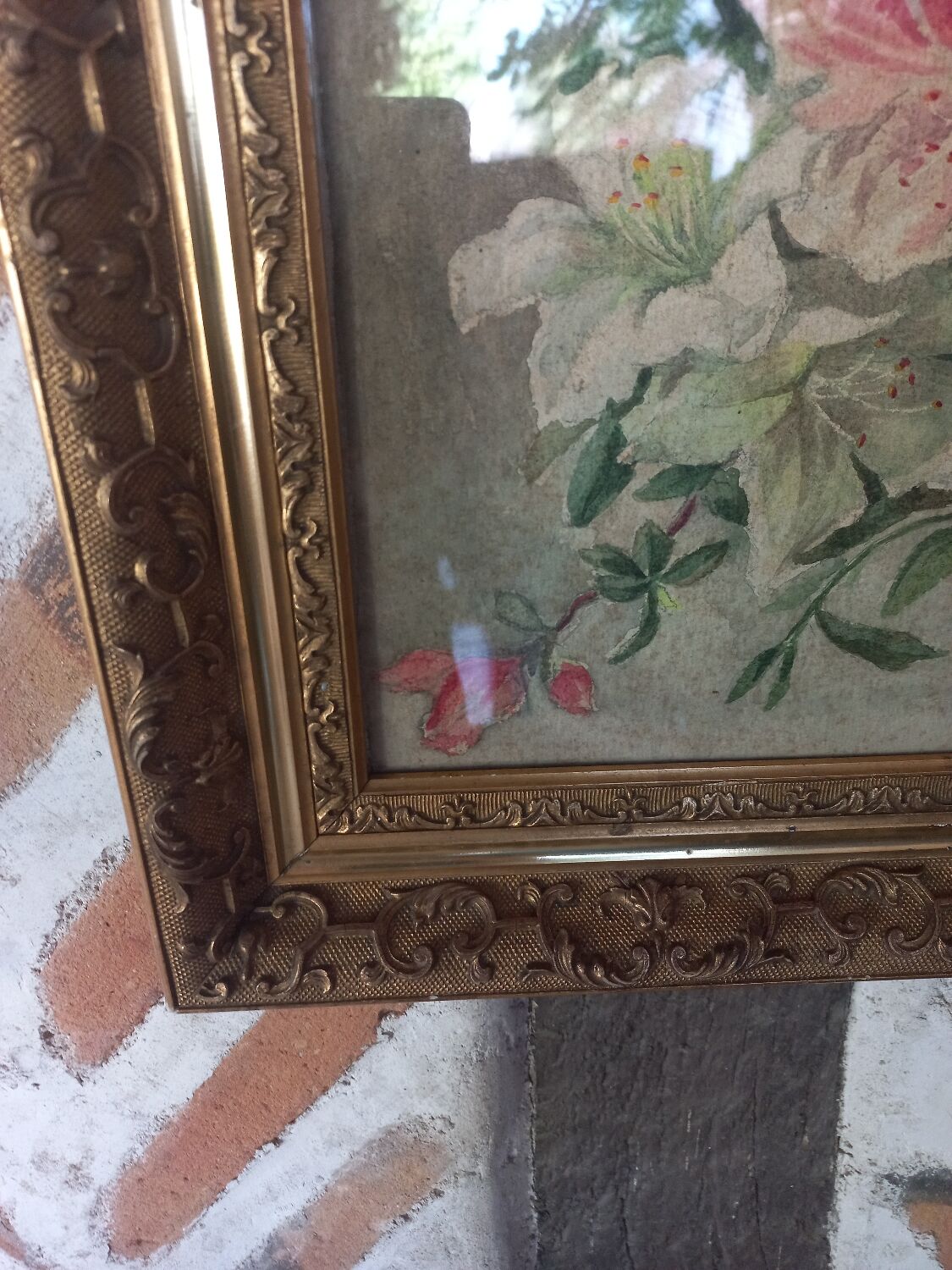 Watercolor painting bouquet of flowers