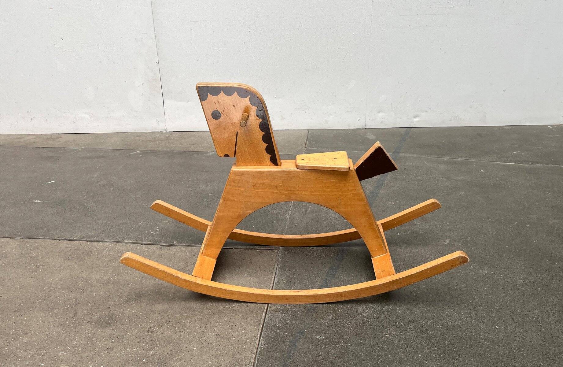 Mid-century wooden rocking horse, 1960s