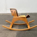 Mid-century wooden rocking horse, 1960s
