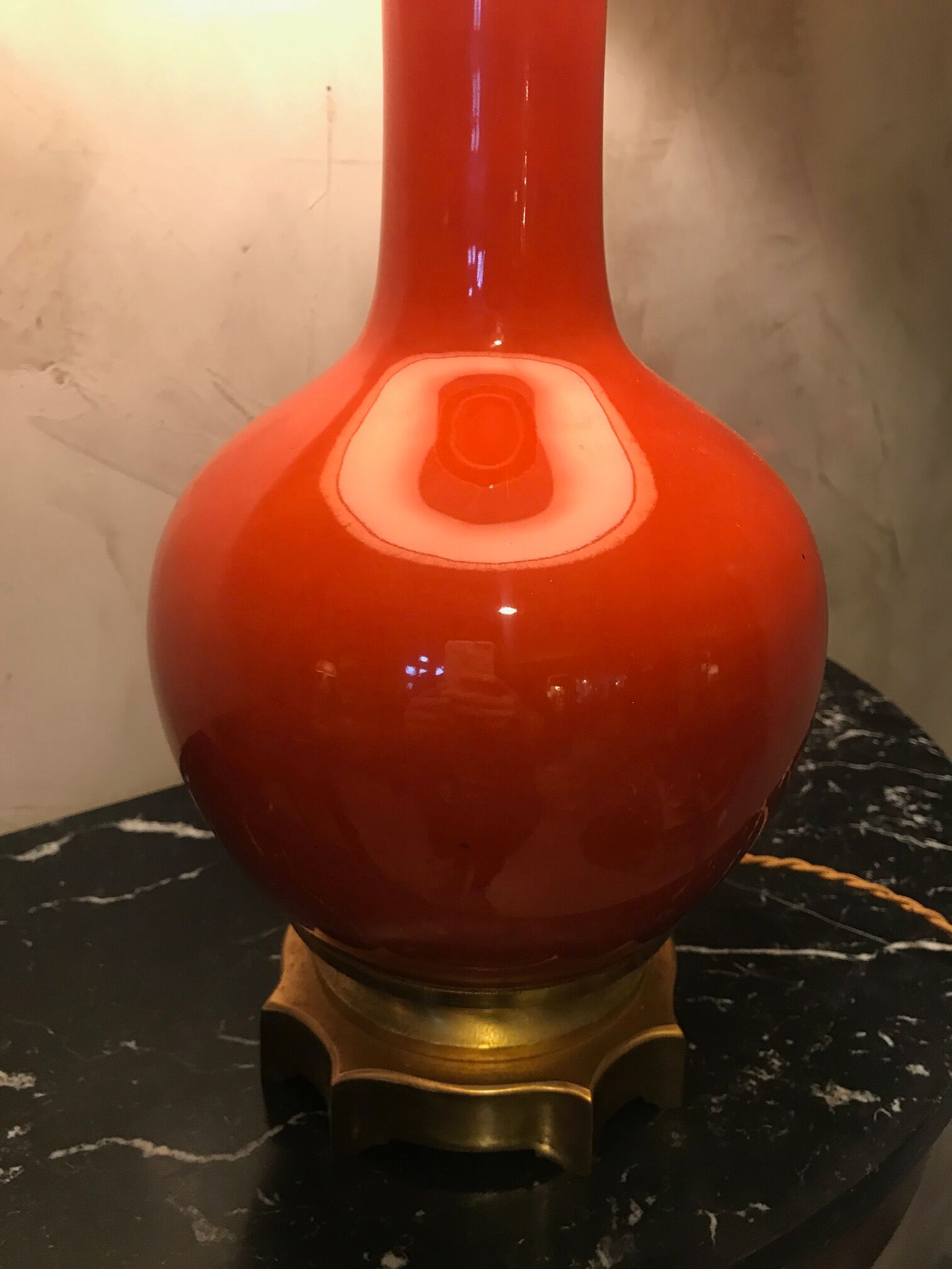 Orange opaline lamp 1920