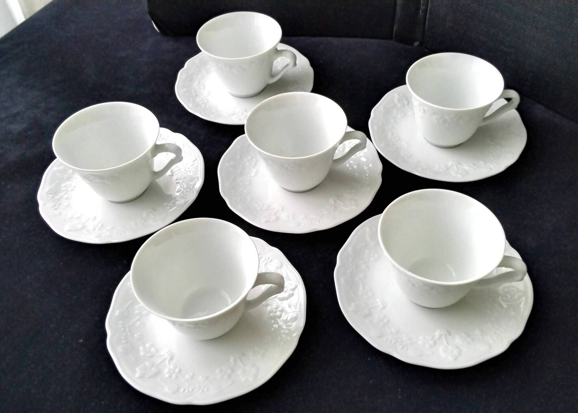 6 Limoges porcelain coffee cups