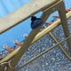 Set of 3 vintage lafuma sun loungers canvas and tubes + table