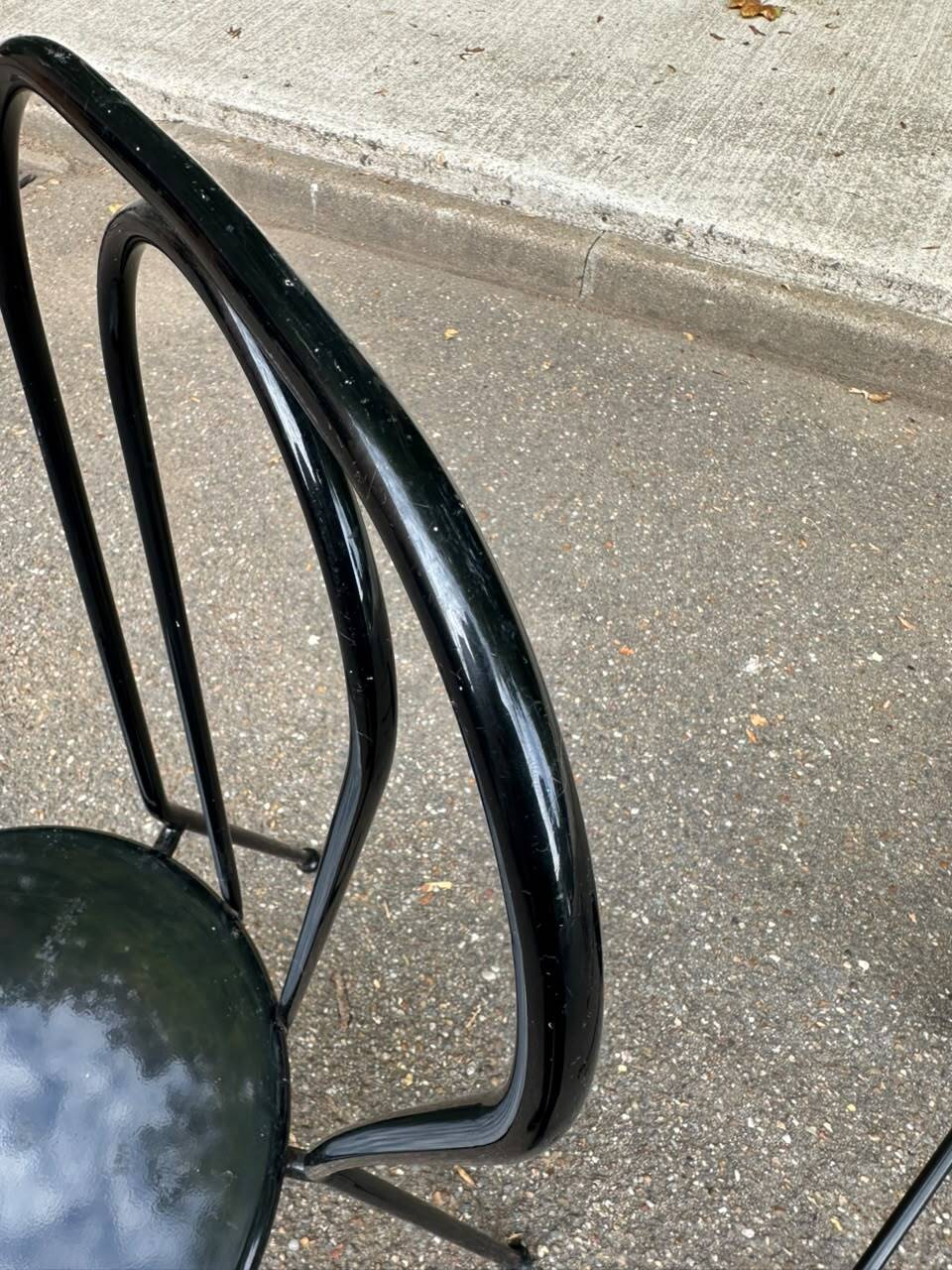 Pair of vintage bistro chairs in black metal — Terrace & Balcony