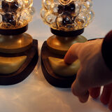 Lampes de table du milieu du siècle en verre et plastique, tchécoslovaquie années 1960