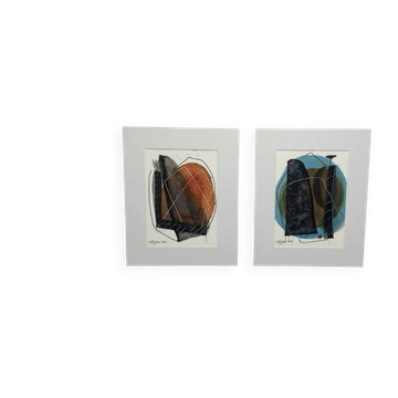 Duo of original drawings by the artist Akoun.