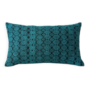 Housse de coussin Kachin bleu et turquoise (RIDA)