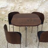 Ikea table late 20th century fusion model in dark wood and chrome legs