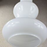 Vintage white opaline glass pendant light.