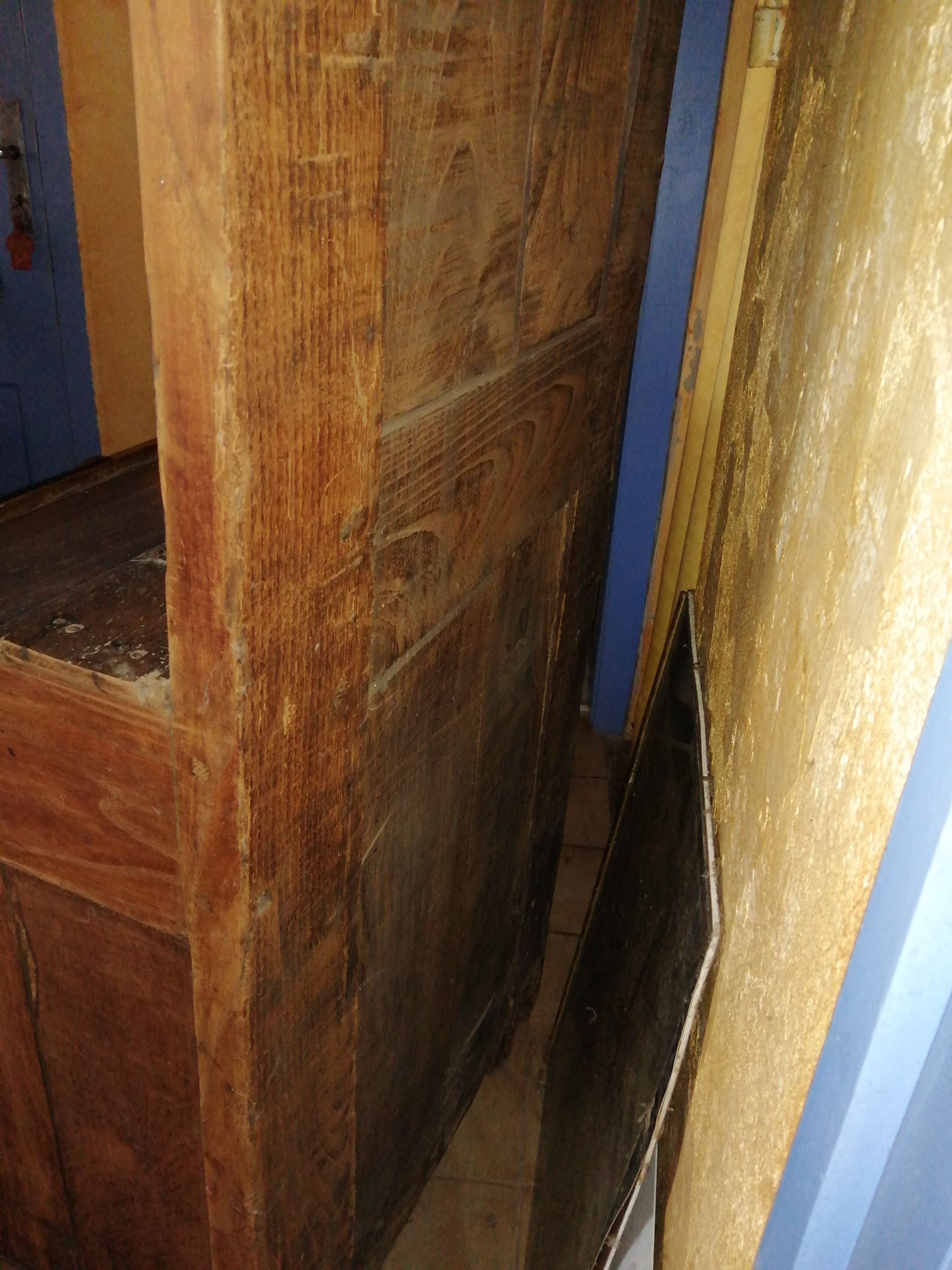 French Oratory prayer storage cabinet in walnut