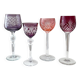 Collection crystal glasses, colored wine glass