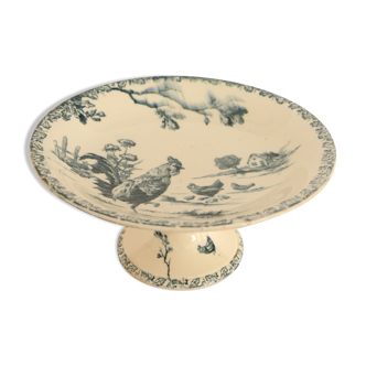 Plat de présentation Terre de fer collection Coqs