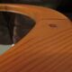 Pair of round Scandinavian pine mirrors from the 70s