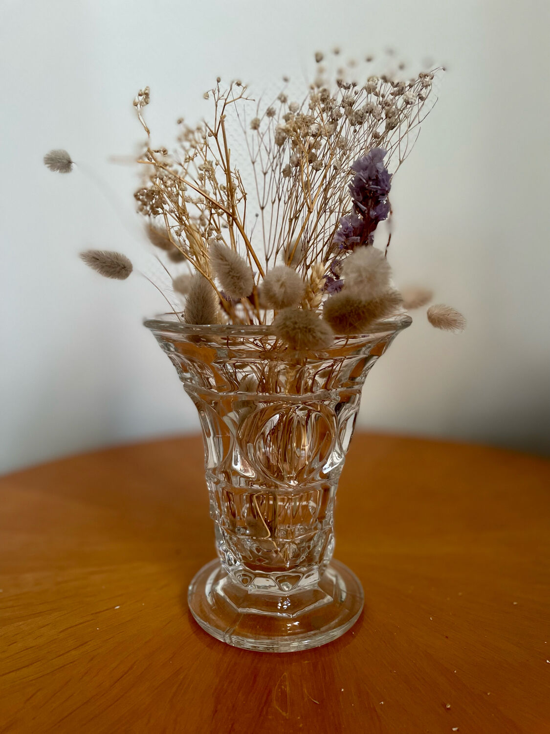 Vintage crystal glass vase 1960 1970