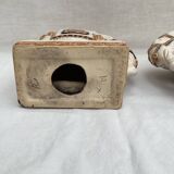Pair of ceramic elephant ashtrays dimensions: height -14cm- width -13.5cm-