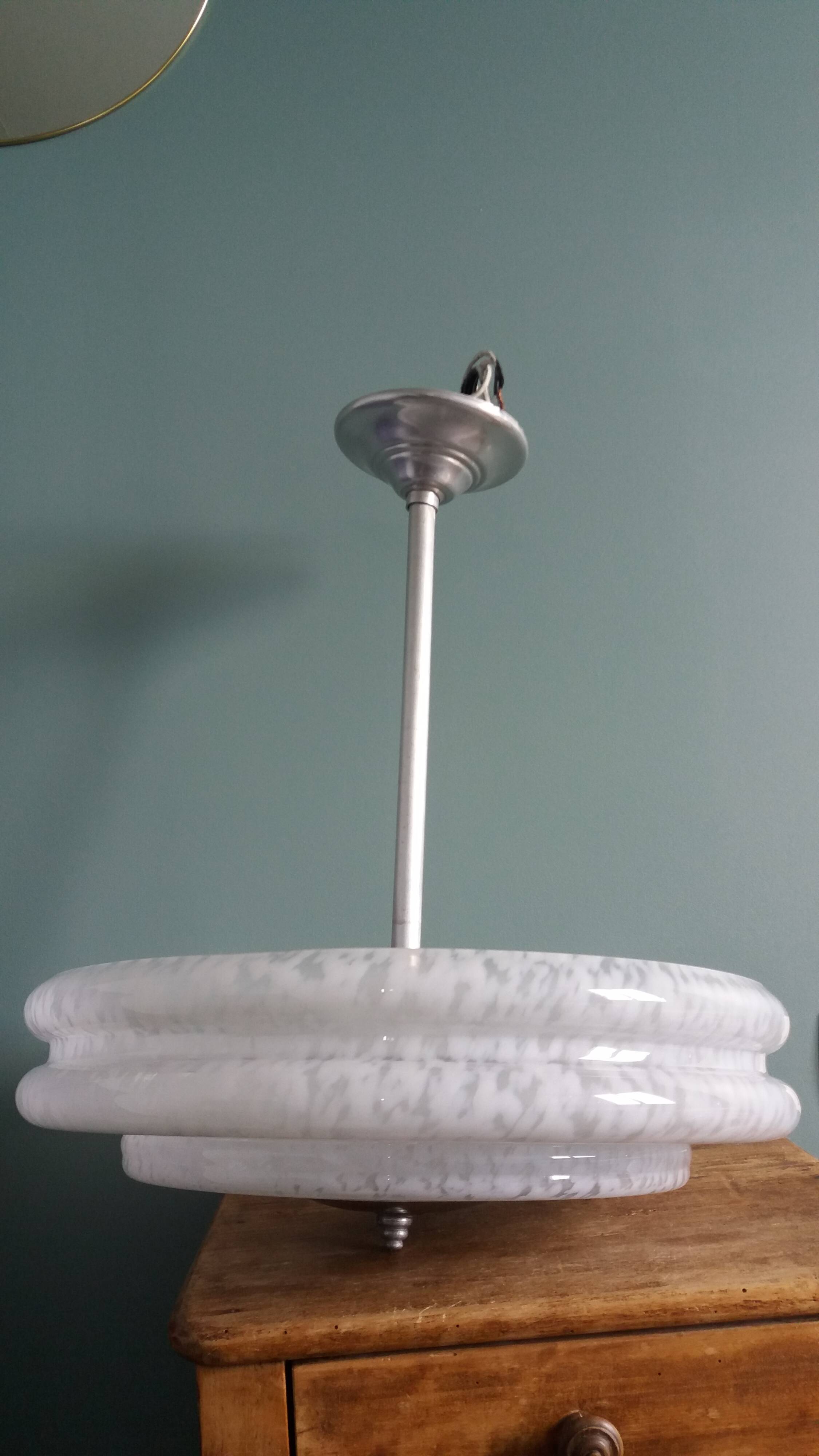 Art Deco glass globe pendant from Clichy