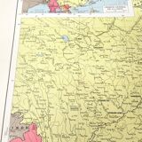 Vintage map Asia China Korea 43x43cm from 1950