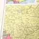 Vintage map Asia China Korea 43x43cm from 1950