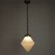 Art Deco pendant lamp with a hexagonal stepped glass shade, 1930s