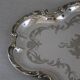 Rose-style silver metal tray - EH monogrammed