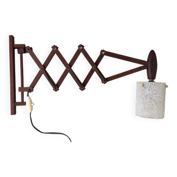Teak accordion wall lamp Le Klint by Erik Hansen Scandinavian 1950