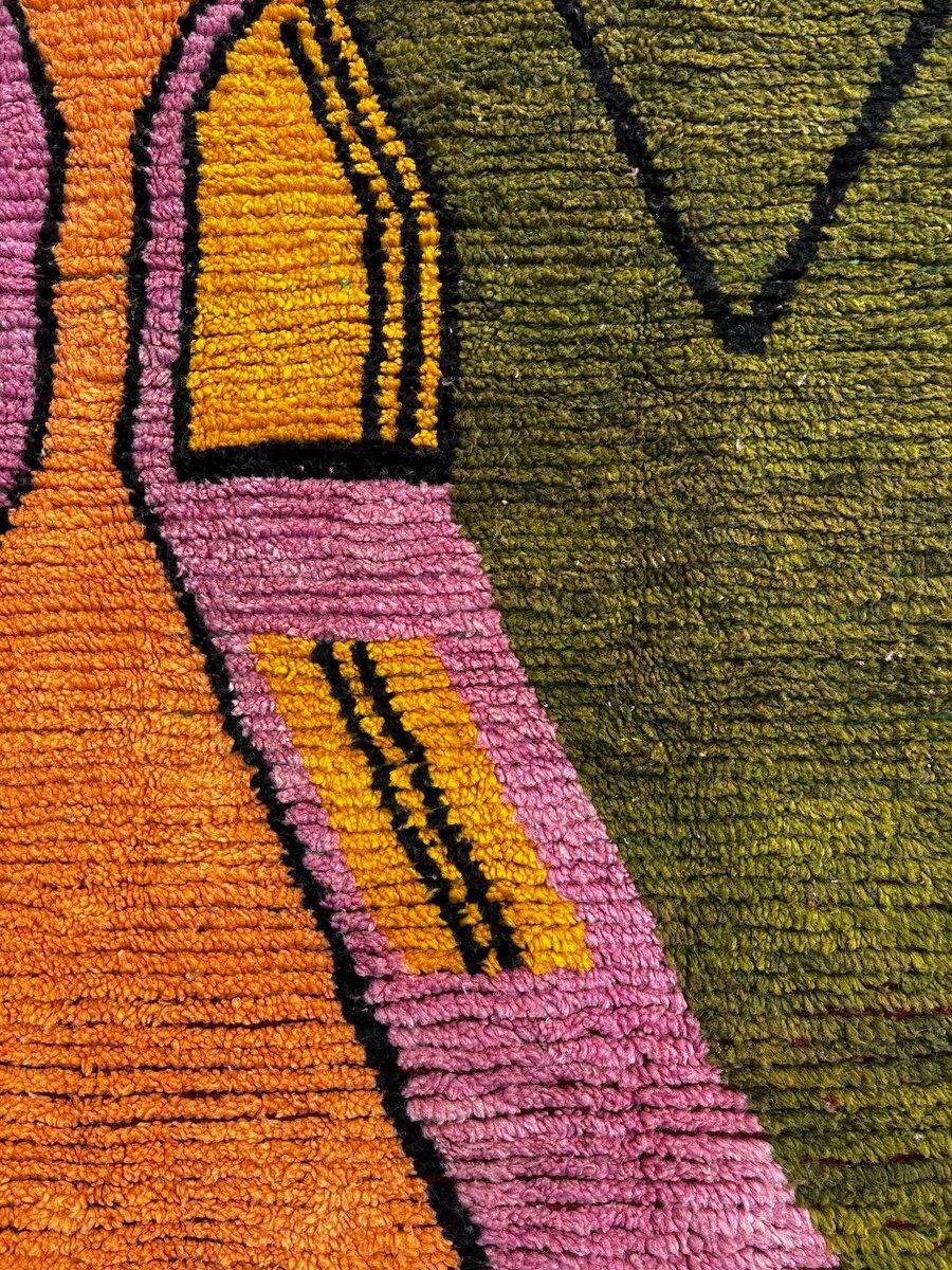 Modern Moroccan Boujad multicoloured Berber rug