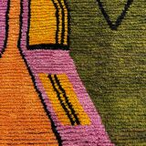 Modern Moroccan Boujad multicoloured Berber rug