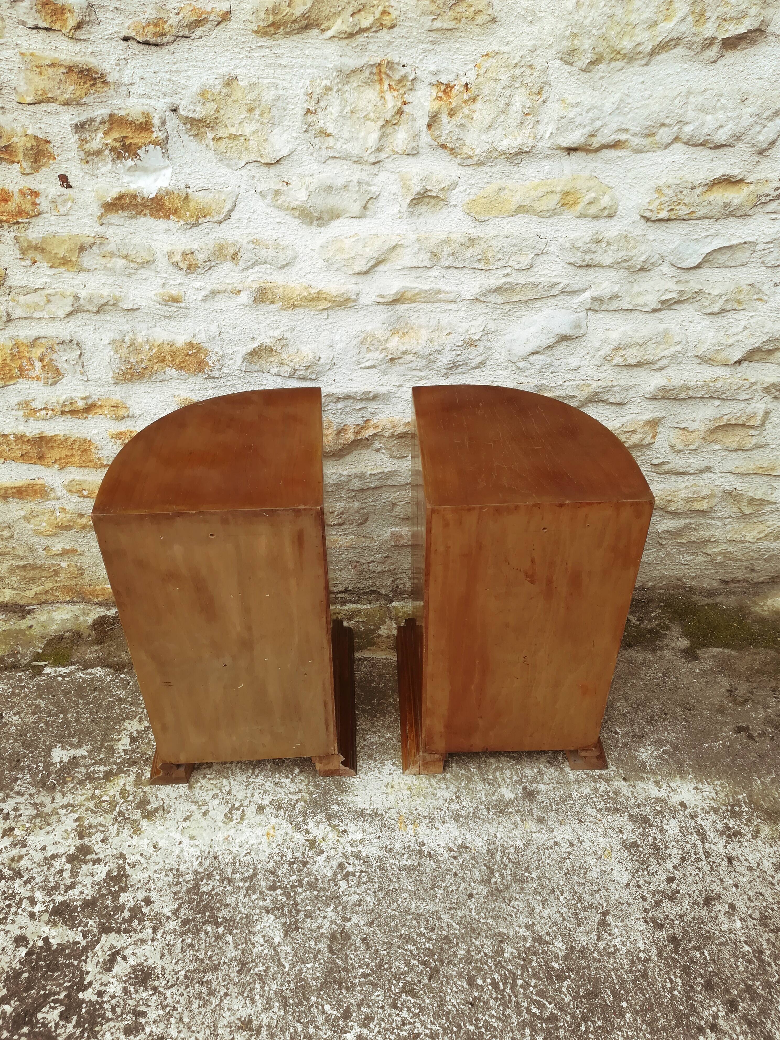 Two bedside tables in walnut
