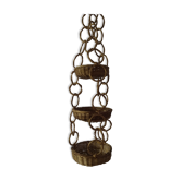 Suspension of three wicker baskets