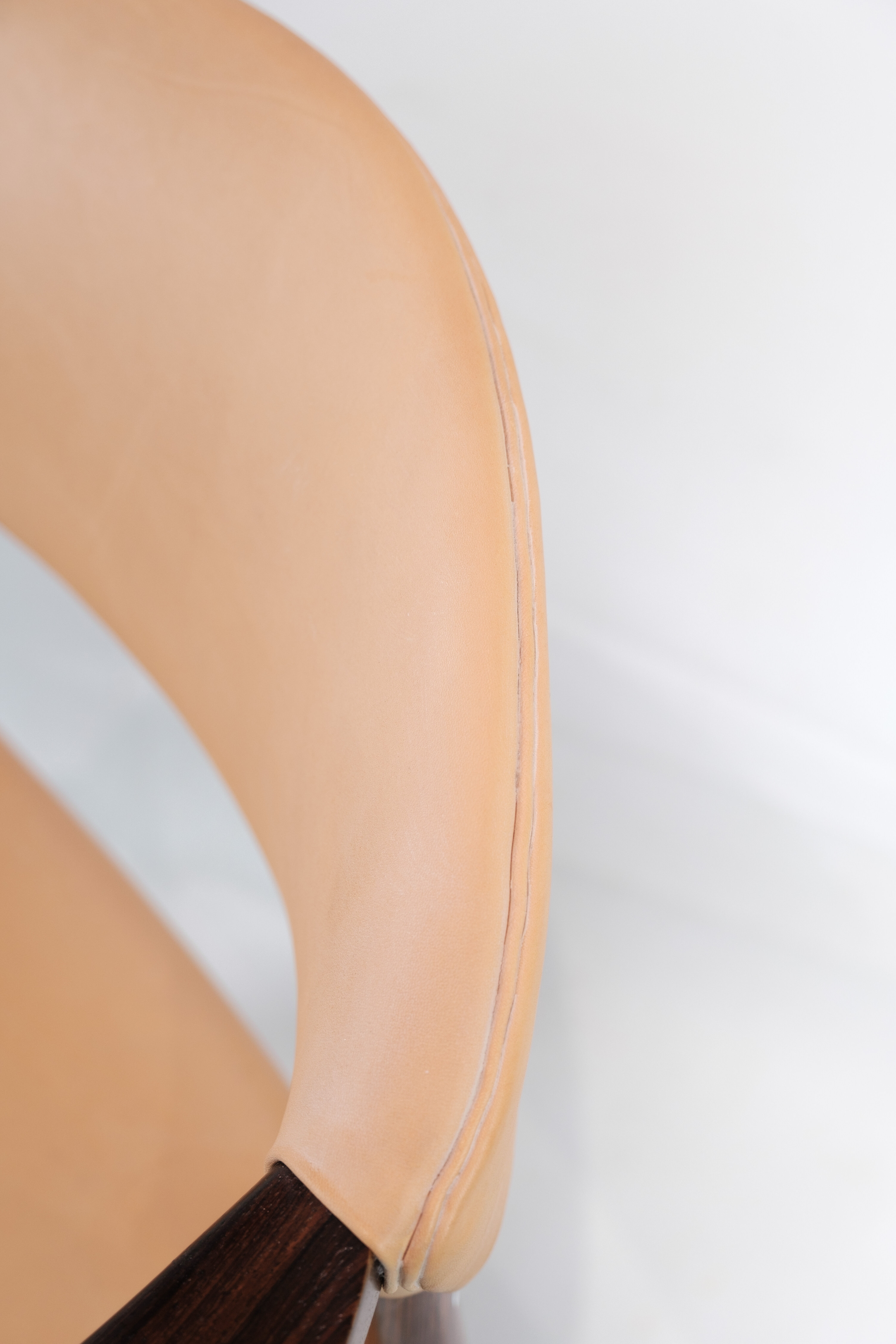 Armchair in Rosewood with Light Natural Leather Designed by Kurt Ol