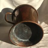 Copper plant pot with side handles