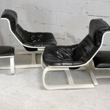 Pair of armchairs and ottomans Nelo Sweden, Sweden, circa 1975