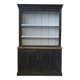 Black patina two-body buffet, white interior, 1950s.