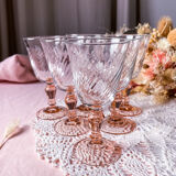 6 two-tone Rosaline white wine glasses