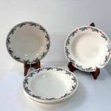 Set of 6 deep plates - Holly Model - HB&M Earthenware - 1900