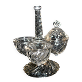 Vallerysthal rotating tableware – retro glass servant for salt, pepper, and mustard.