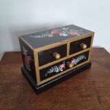 Vintage painted wooden jewel box