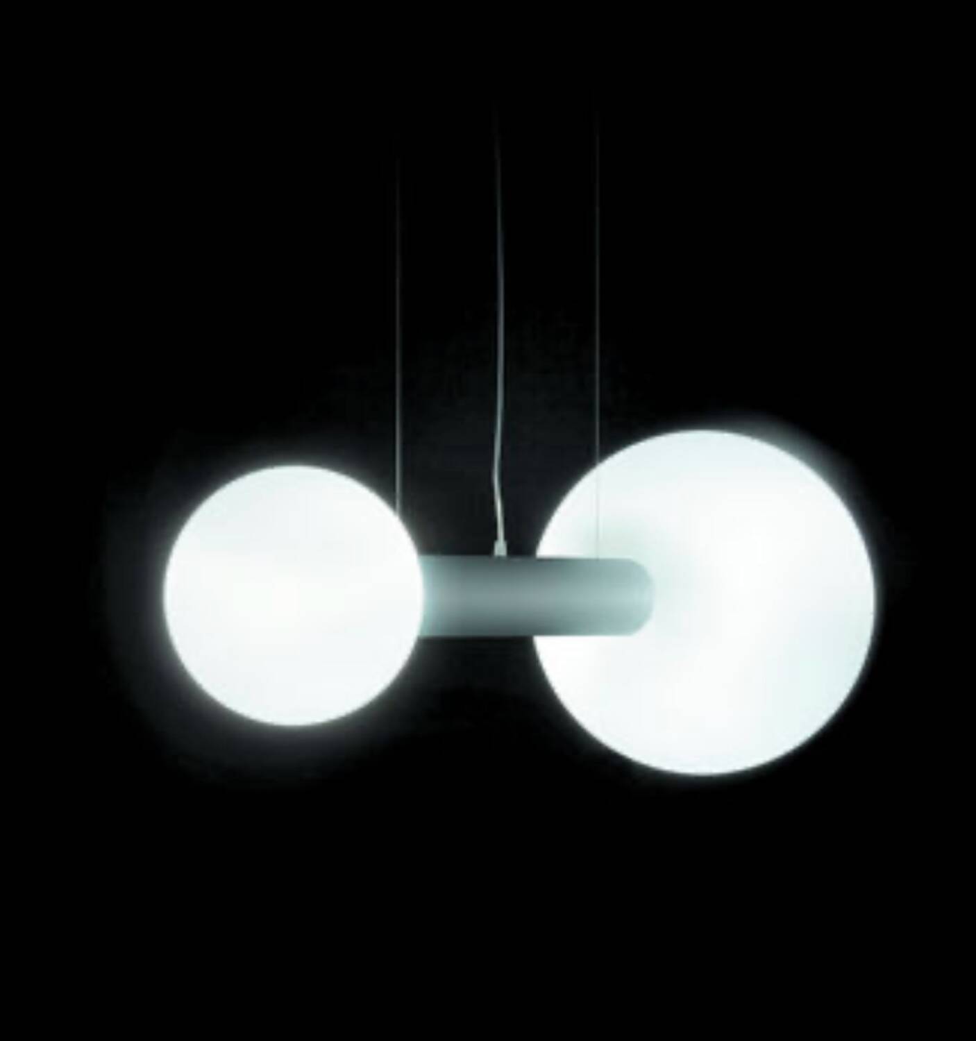 Large contemporary pendant light "Oxygen" by Delta Light