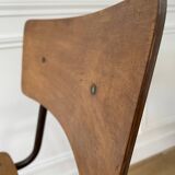 Industrial chair, vintage school chair, wood and metal