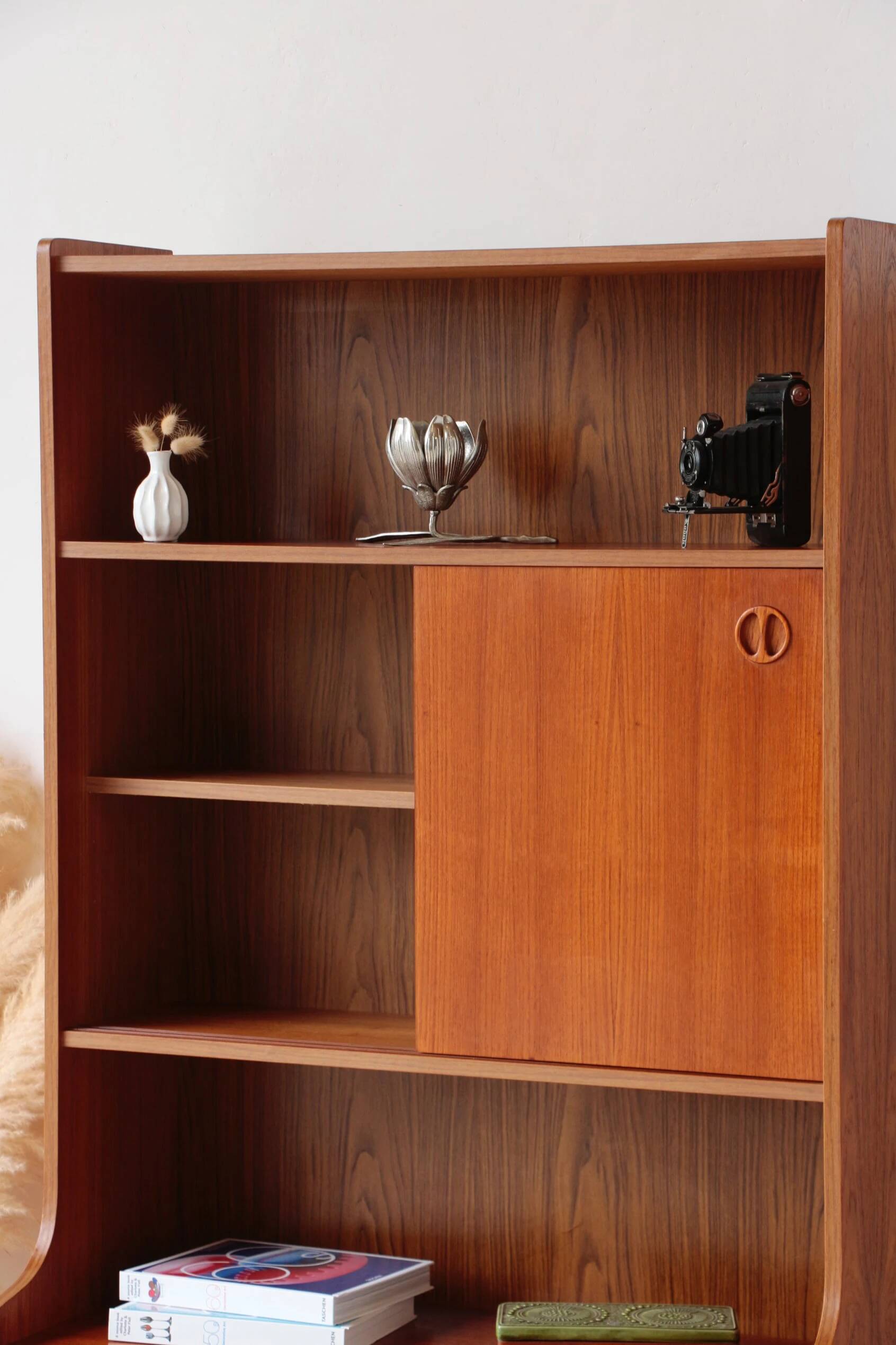 Vintage Scandinavian teak bookshelf – 1960s