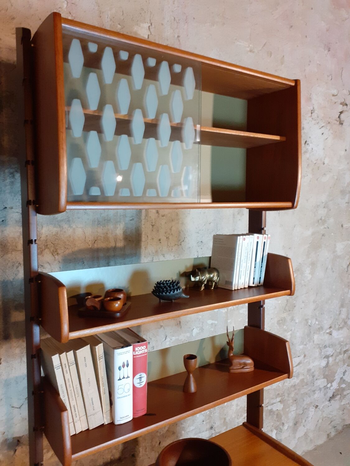 Ergo teak shelving unit, Scandinavian vintage 1960s