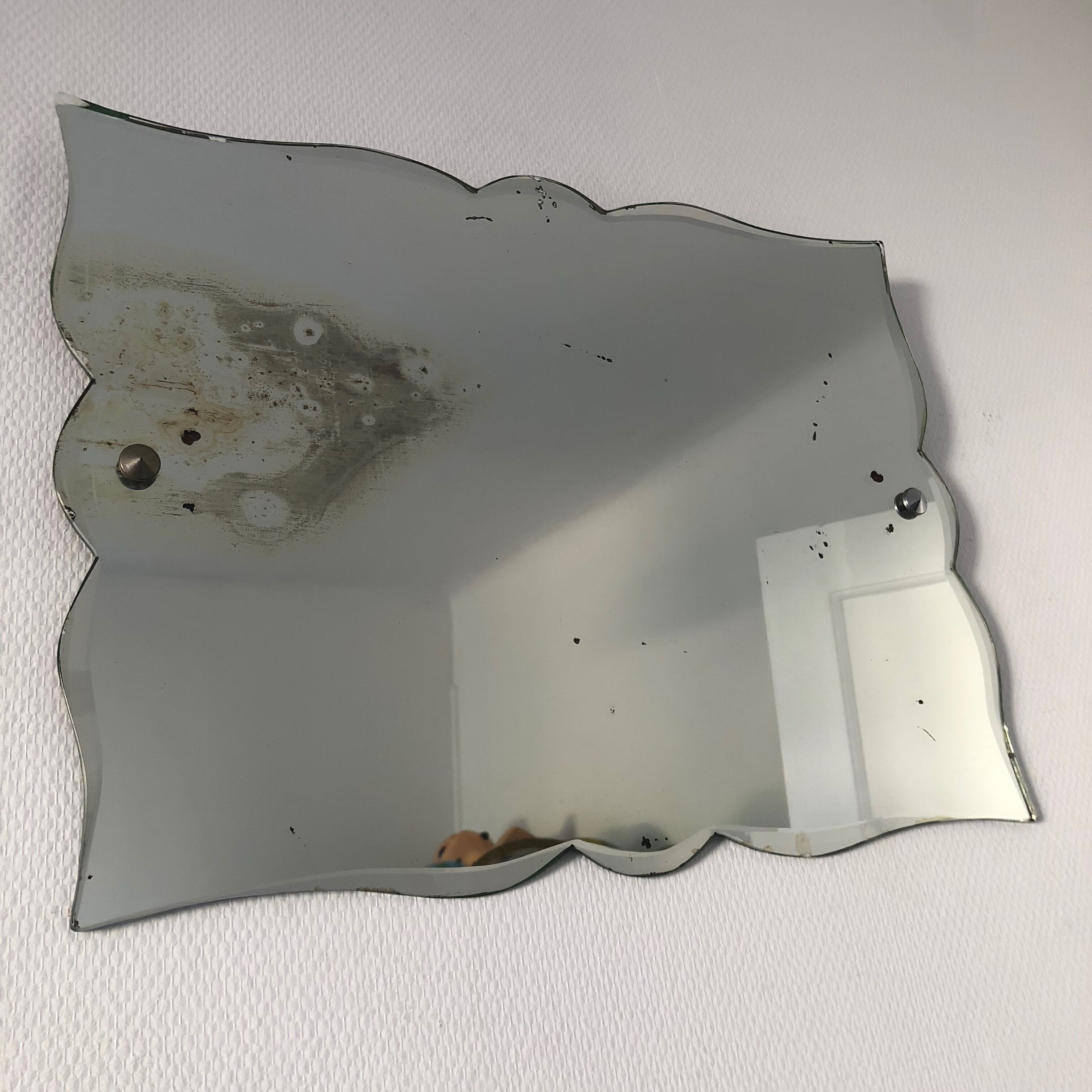 Miroir biseauté Art Déco 60x45cm vintage 1930