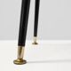 Mid‑Century Tripod Side Table with Black Tapered Legs and Brass Feet, Italy