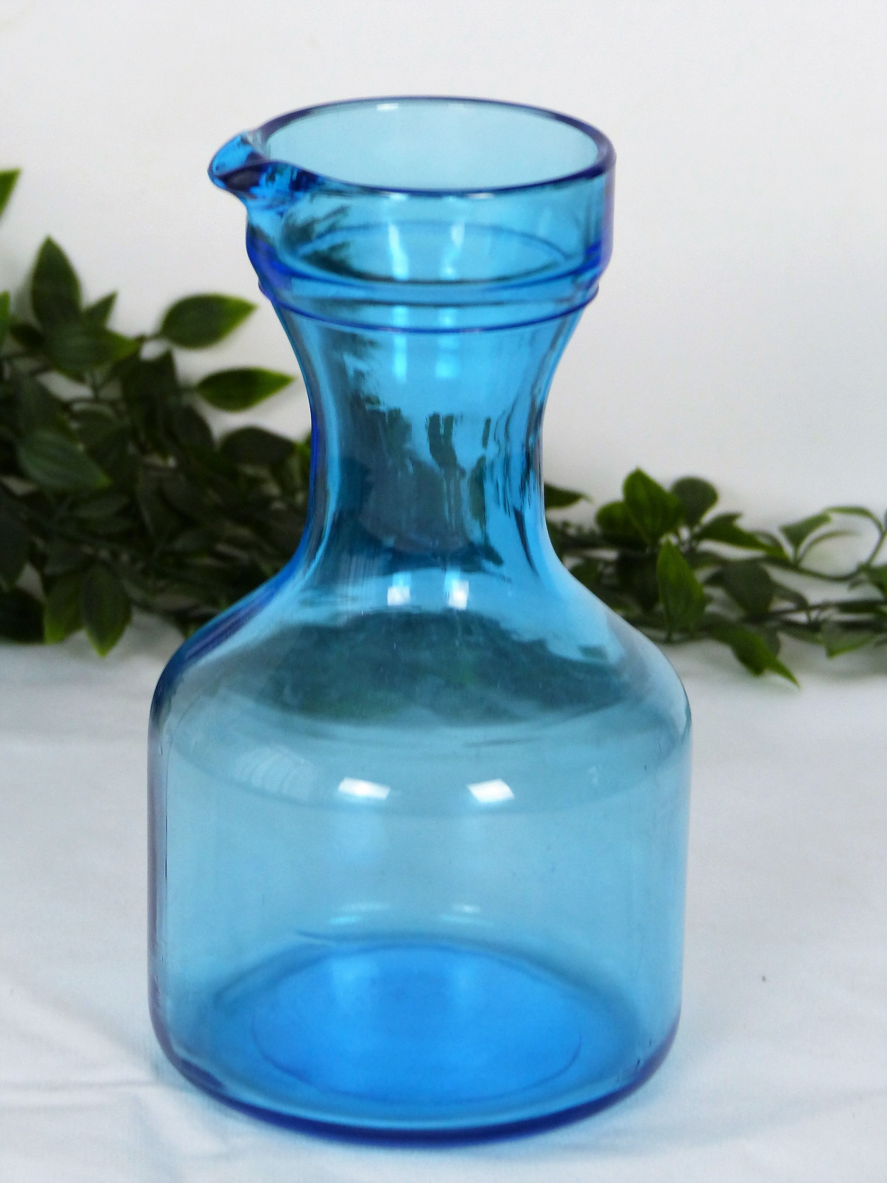Blue glass pitcher water broc