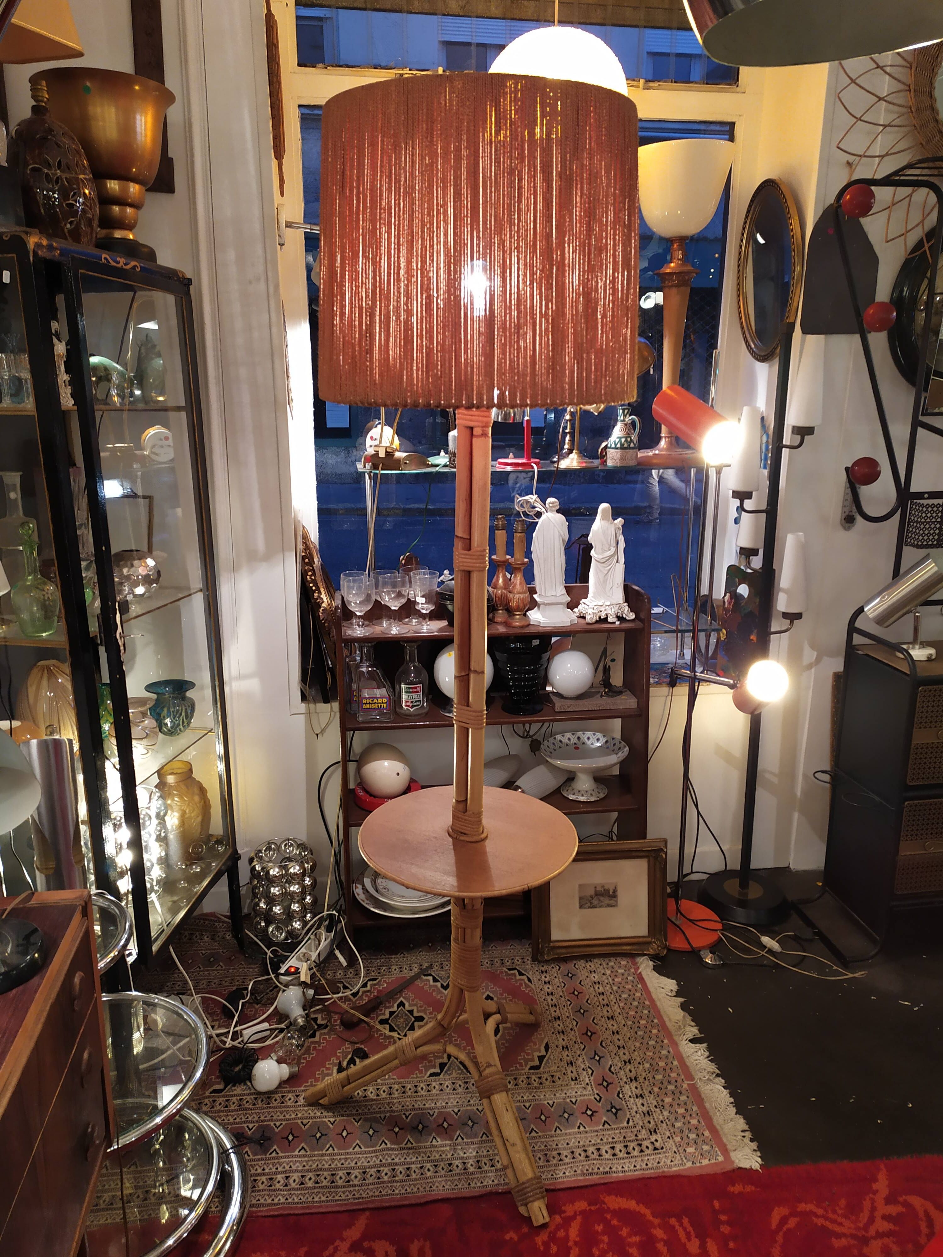 Rotin lamppost vintage rope