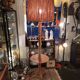 Lampadaire rotin corde vintage