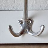 Vintage wall coat rack in white Formica - quadruple hook