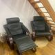 Pair of Scandinavian armchairs with a footrest from the brand NELO.