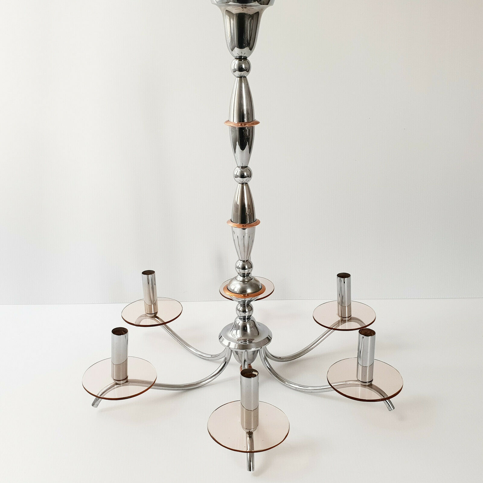 Lustre art déco vintage 1930 chrome