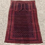 Vintage Persian Baluch prayer rug in wool from the 1950s.