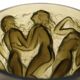 Rene Lalique Topaz Glass Bacchantes Vase